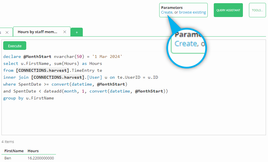 Creating your parameter